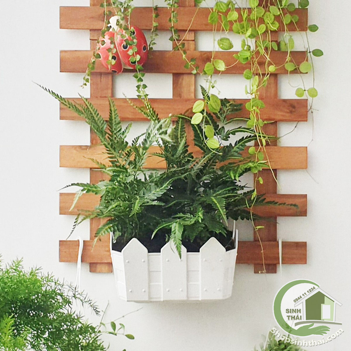 [HCM]Chậu nhựa hàng rào treo tường chậu trồng cây rau tiện lợi