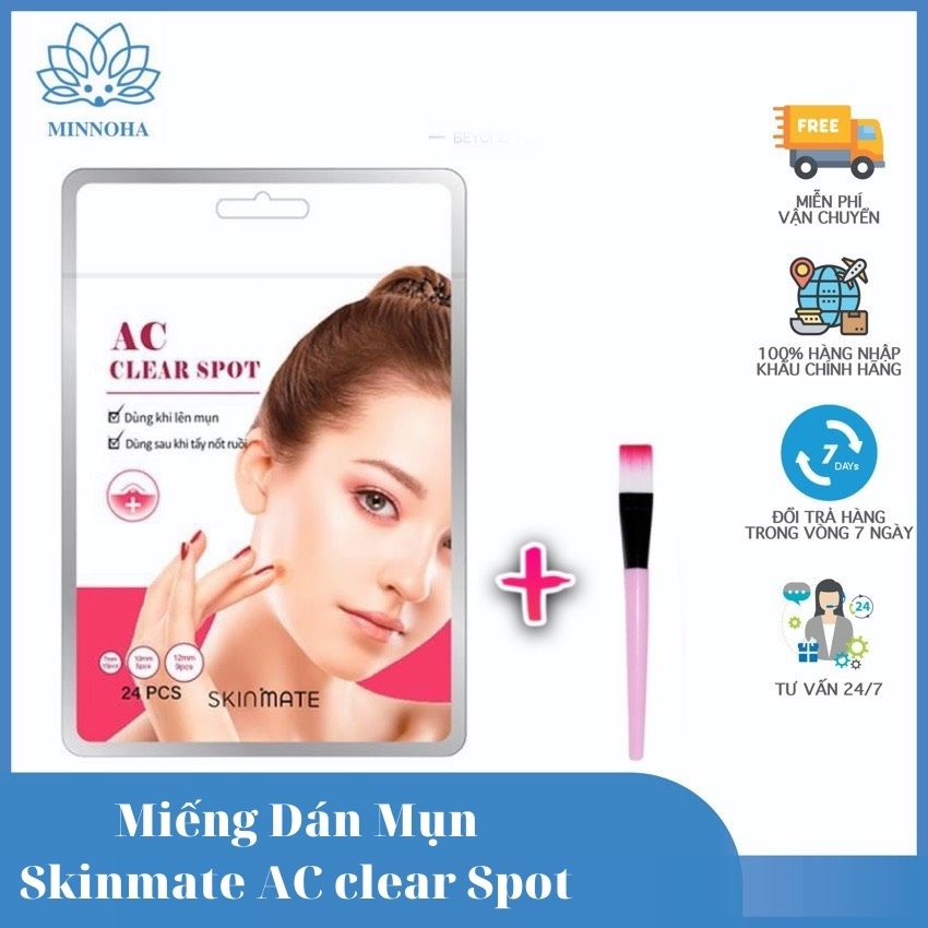 [Freeship+Quà 10k]]Miếng dán mụn Skinmate AC clear spot nhẹ, siêu mỏng giúp tập trung bảo vệ những vùng da có vết thương cục bộ, đồng thời ngăn chặn sự xâm nhập của các tác nhân ô nhiễm bên ngoài. Minnoha Store