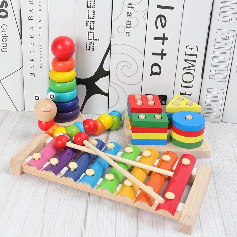 COMBO Đồ chơi gỗ Montessori, Combo 6 món đồ chơi gỗ