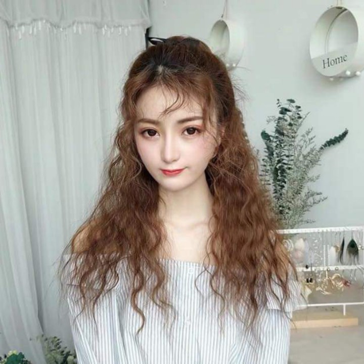 [ hàng loại 1, 60cm ] tóc giả nữ cột xù mì dài, tóc giả buộc, tóc giả xù mì