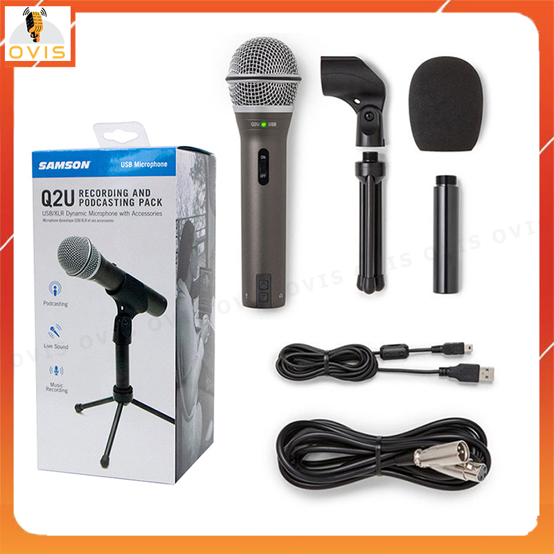 Samson Q2U - Micro USB Thu Âm Dynamic Sử Dụng 2 Chuẩn Kết Nối (USB 2.0 Digital và XLR Connector Analog)