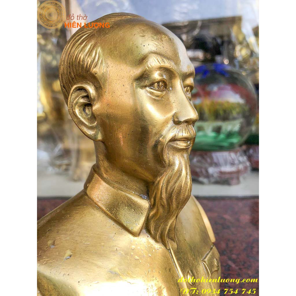 Tượng Chân Dung Bác Hồ Bằng Đồng Thau Cao 20cm