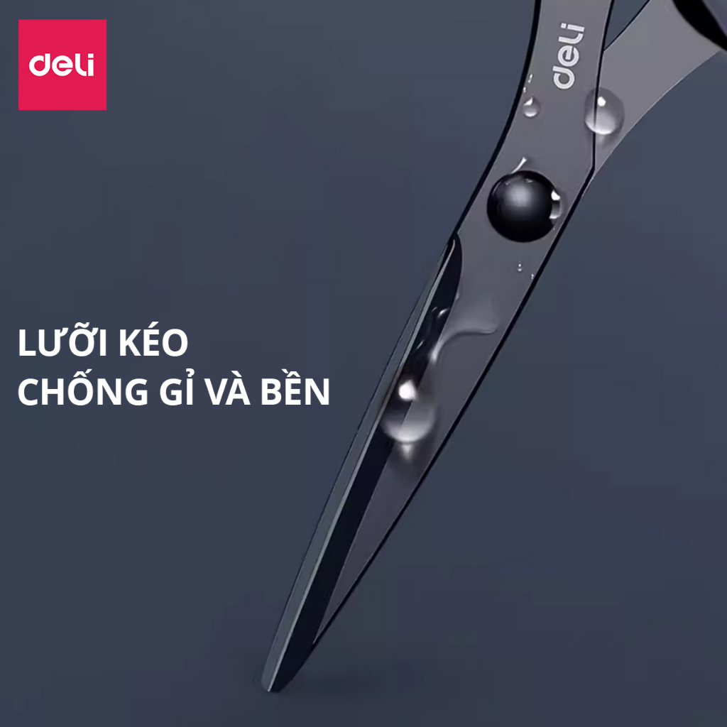 Kéo 210mm Deli, Đen/Đỏ - 1 chiếc - E6010