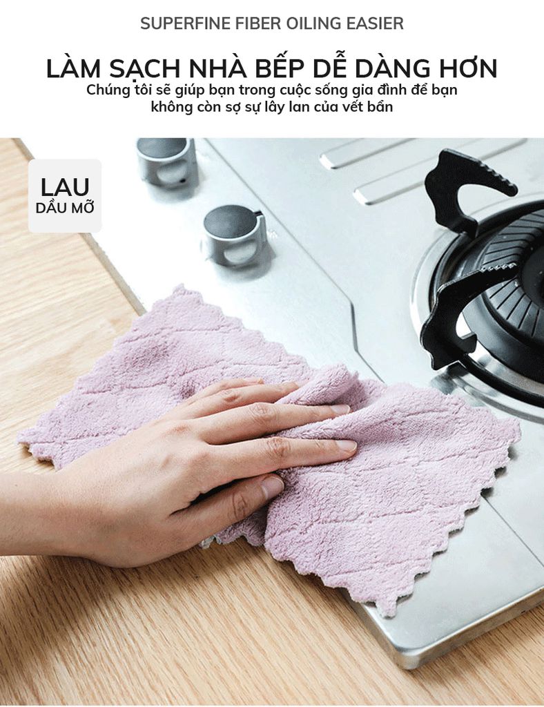 combo 5 Khăn Lau Đa Năng Siêu Thấm Nước sẵn hàng