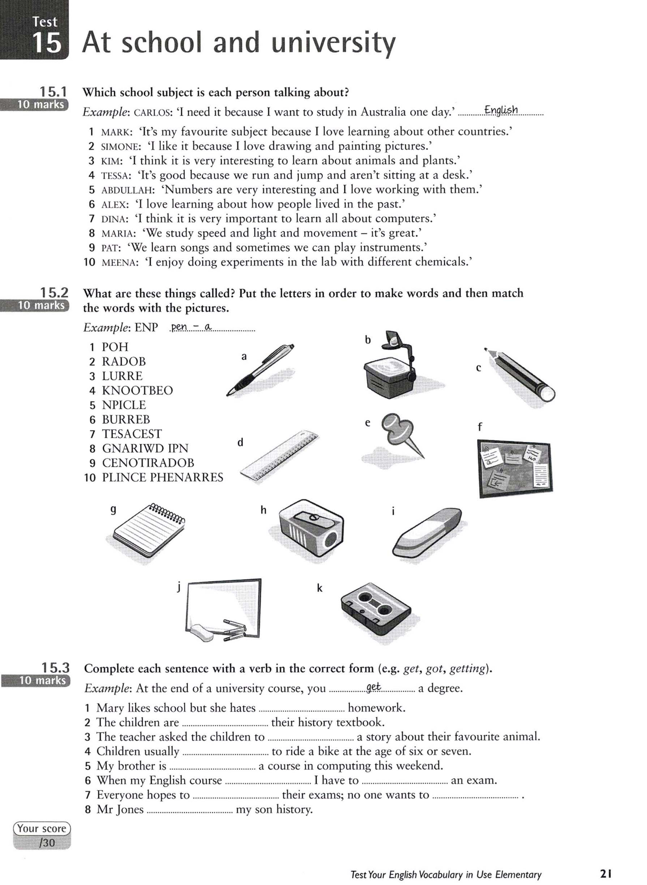 [Sách] Cambridge Test Your English Vocabulary in Use : Elementary ( Second Edition) with Key