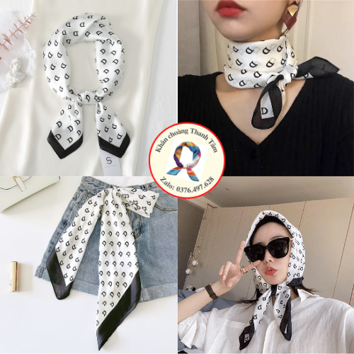 Khăn Lụa Vuông 70x70 Quàng Cổ Quấn Tóc Làm Áo Yếm Lụa- Chữ cái