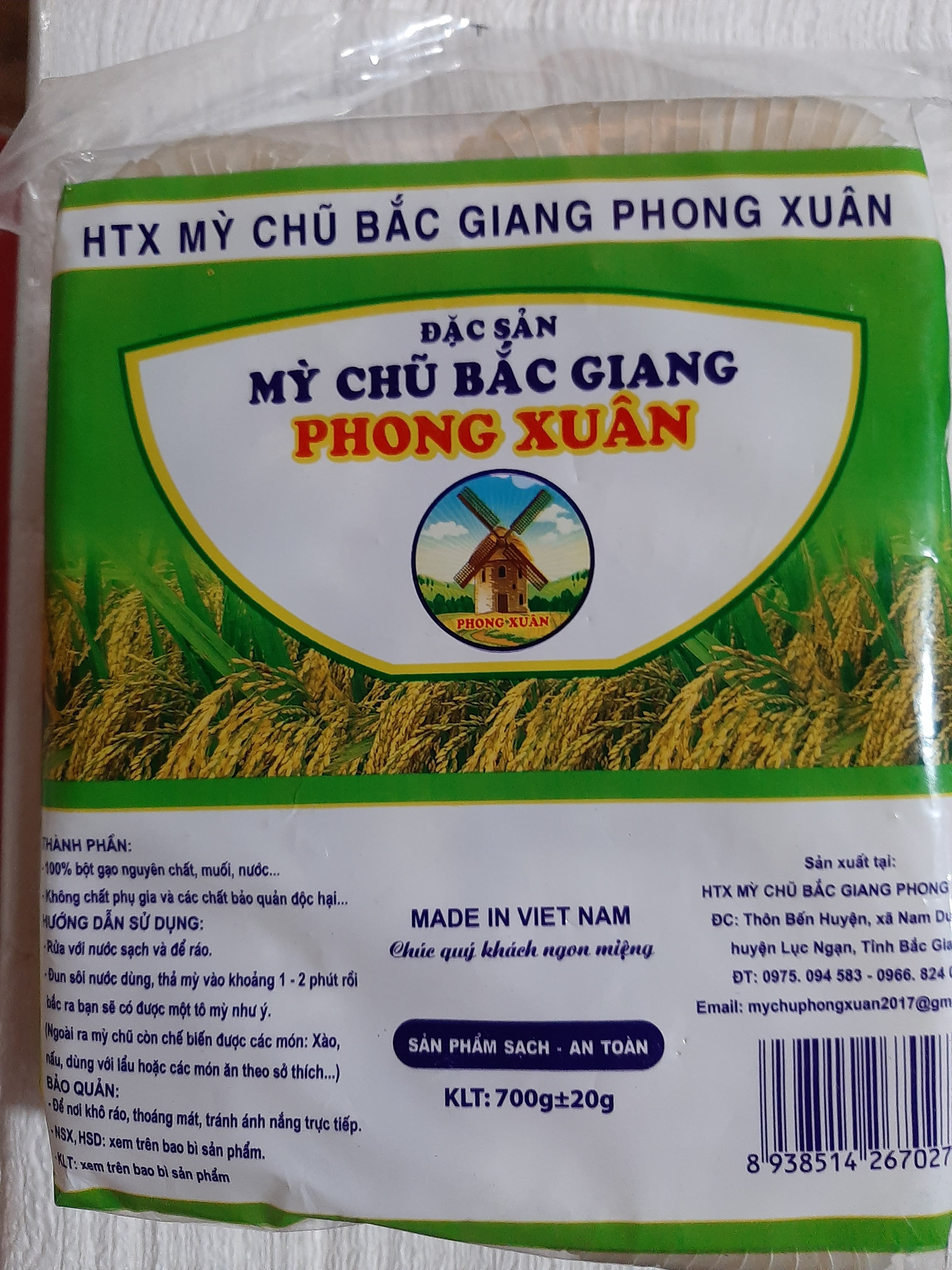 Mỳ chũ Bắc Giang gói 700g