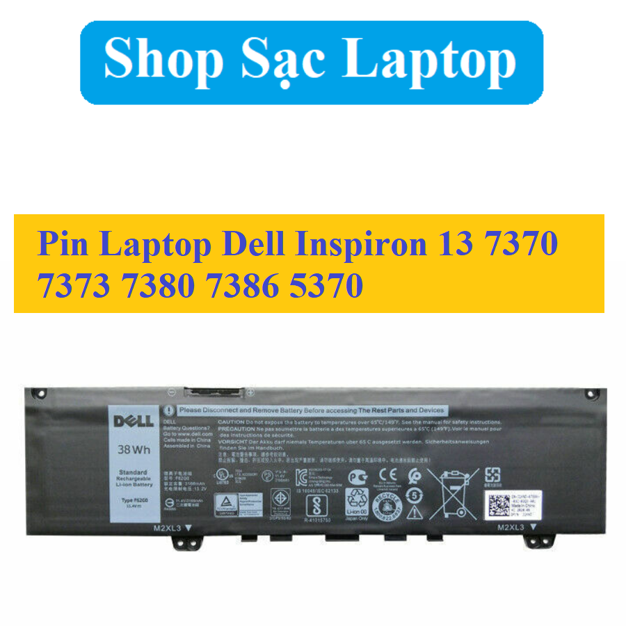 Pin Laptop Dell Inspiron 13 7370 7373 7380 7386 5370  Vostro 13-5370  F62G0