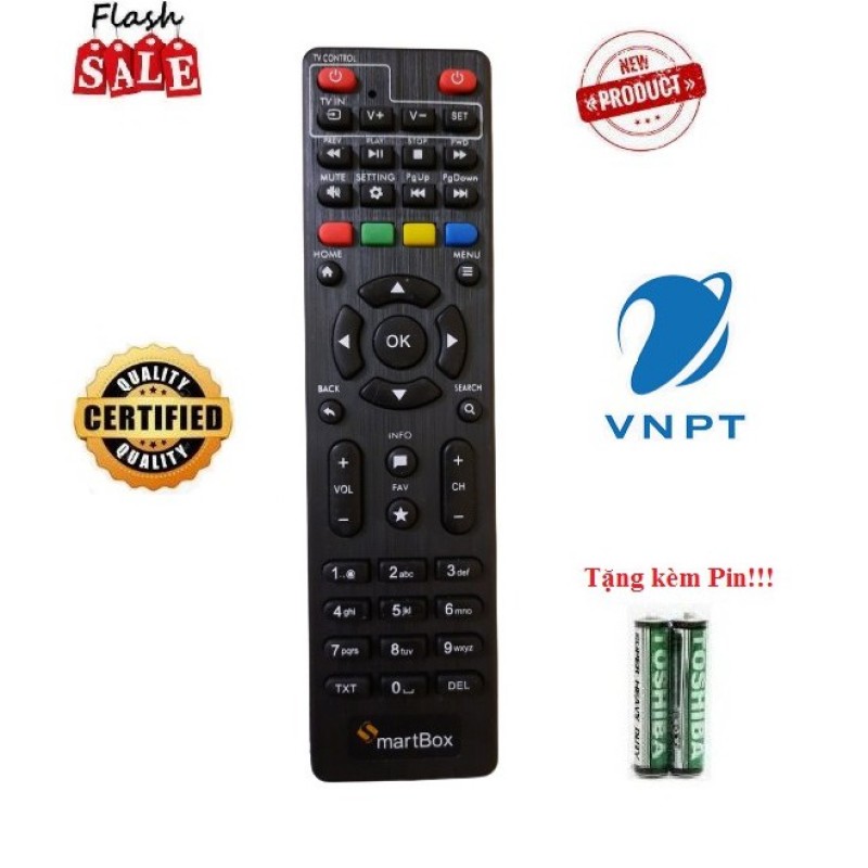 Remote Điều khiển đầu thu VNPT Smart Box - Hàng tốt chính hãng theo máy
