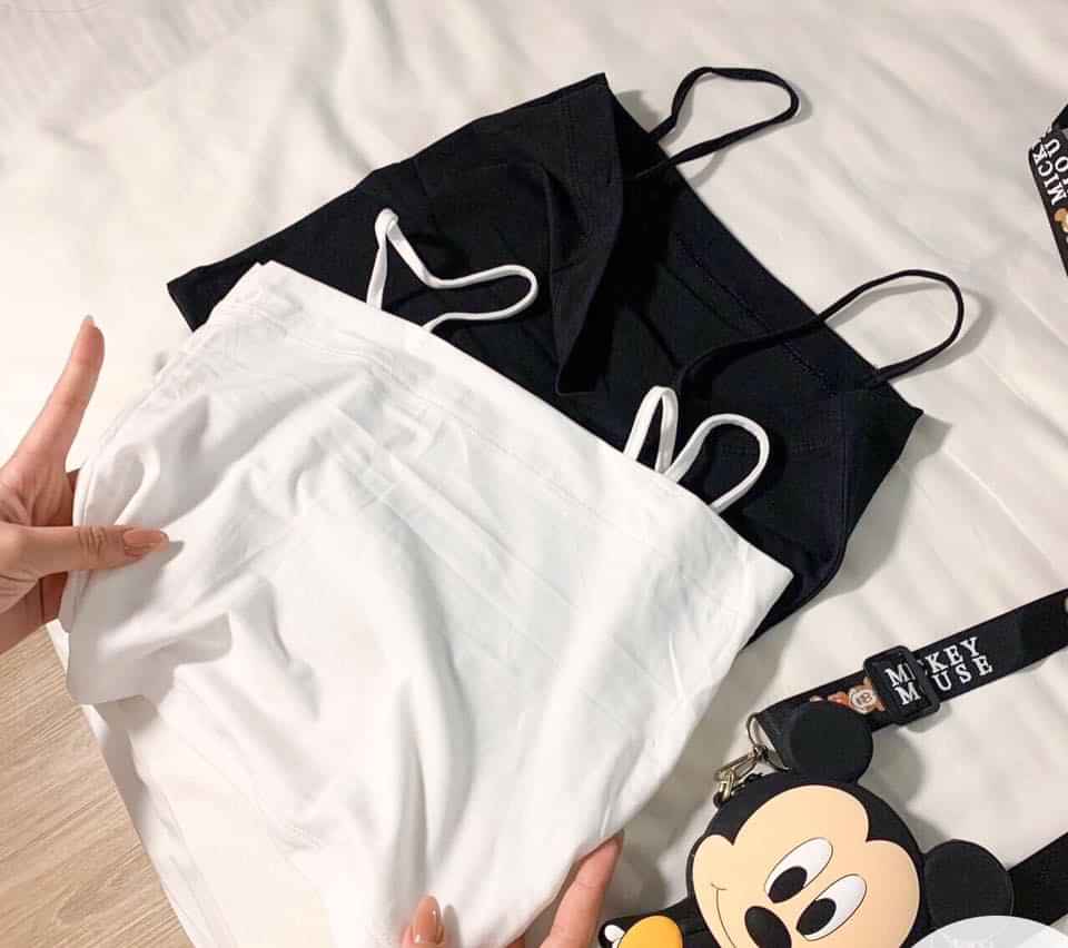 Áo 2 dây ngang croptop dễ phối đồ
