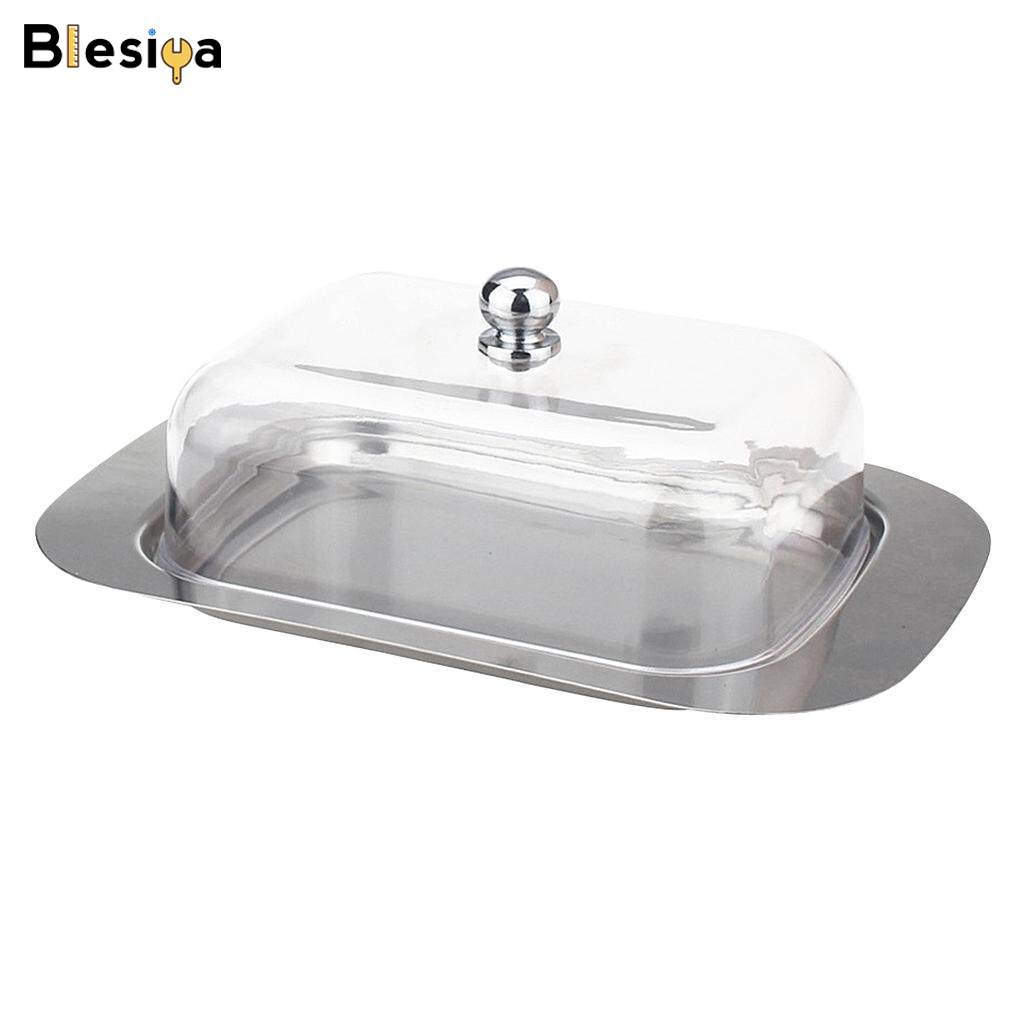 Blesiya Stainless Steel Butter Dish Bread Dessert Cake Serving Tray Food Container