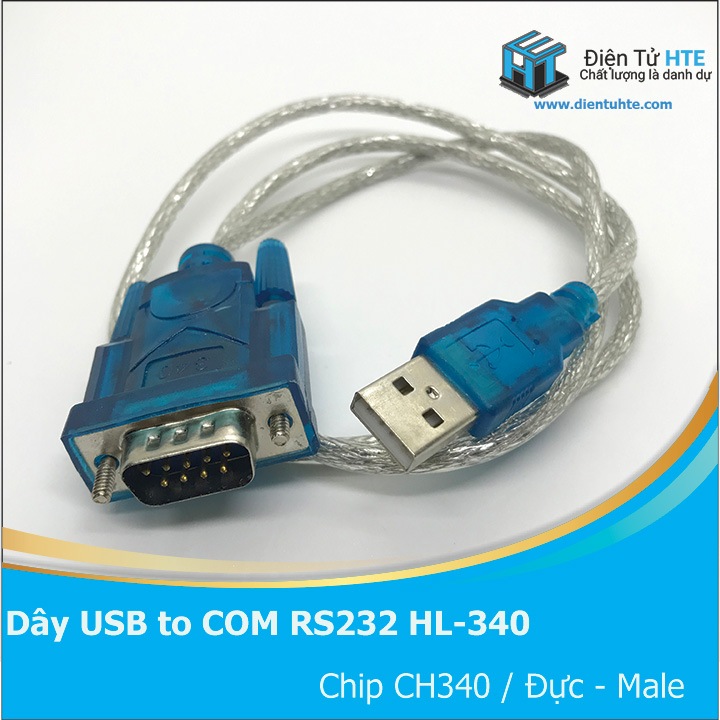 Dây chuyển đổi USB to COM RS232 HL-340 Male