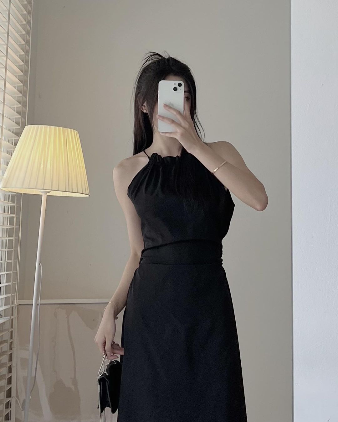 Váy dài cổ yếm rút dây cut out lưng Tesoro clothes
