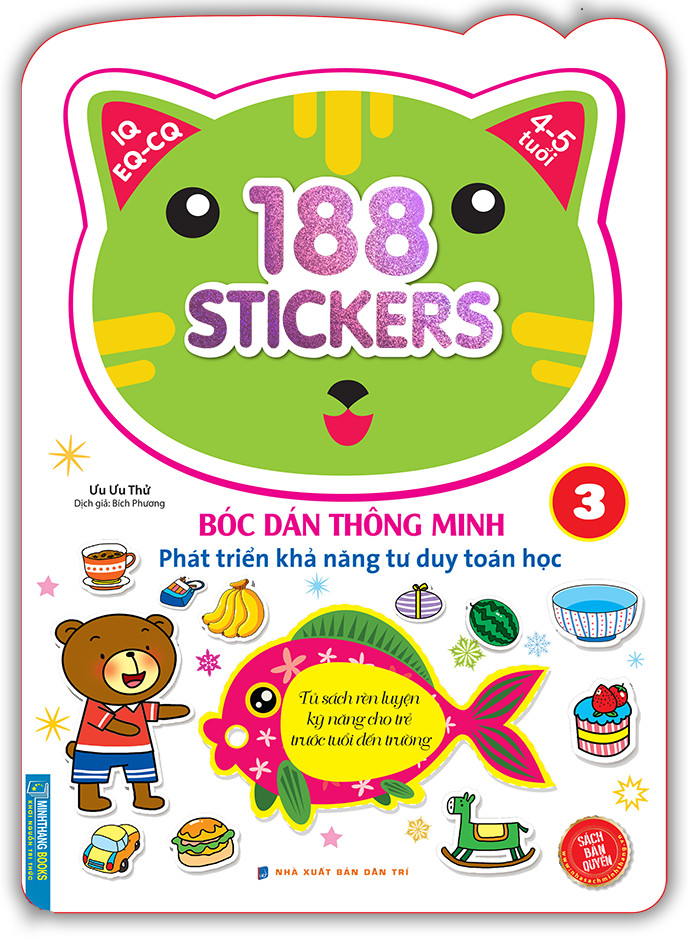 188 sticker -Bóc dán hình thông minh phát triển khả năng tư duy toán học IQ EQ CQ