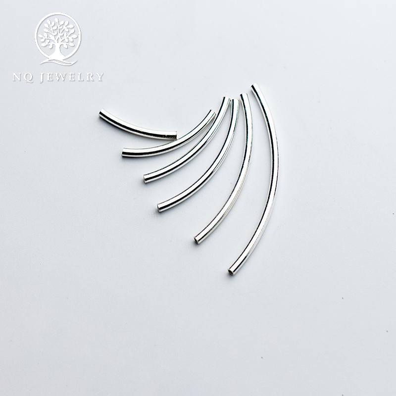 Charm bạc ống tròn xỏ ngang 25mm - NQ Jewelry