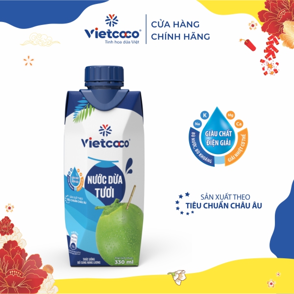[PHIÊN BẢN TẾT 2026] Combo 6 hộp nước dừa tươi UHT Vietcoco 330ml