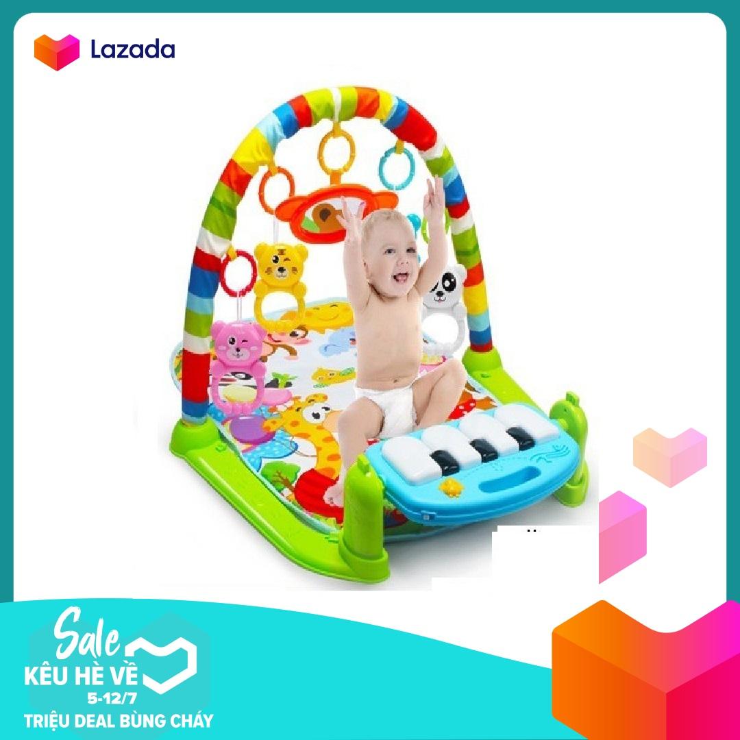 Thảm chơi cho bé có nhạc cao cấp (kèm pin), thảm chơi kèm đàn piano cho bé phát nhạc, thảm nhạc cho bé, tham choi kem dan piano cho tre so sinh, tham nhac loai to nhua dep