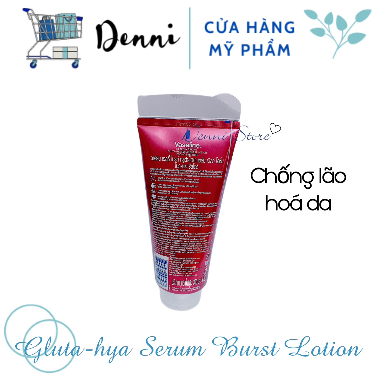 [HCM]Sữa dưỡng thể Vaseline Đỏ Gluta-Hya 70X PRO-AGE RESTORE Thái