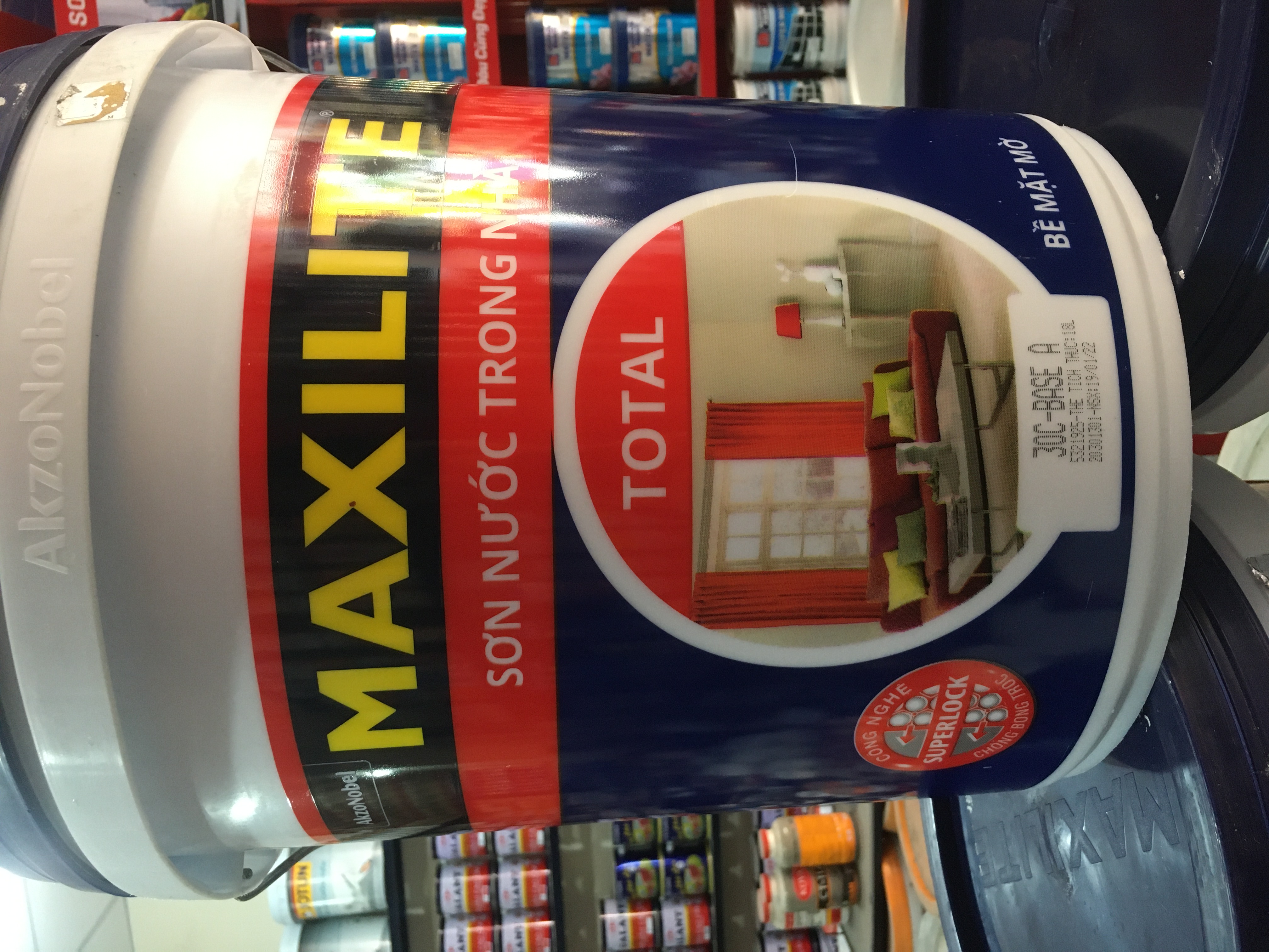 Sơn nước nội thất Maxilite Total - Bề mặt mờ láng mịn