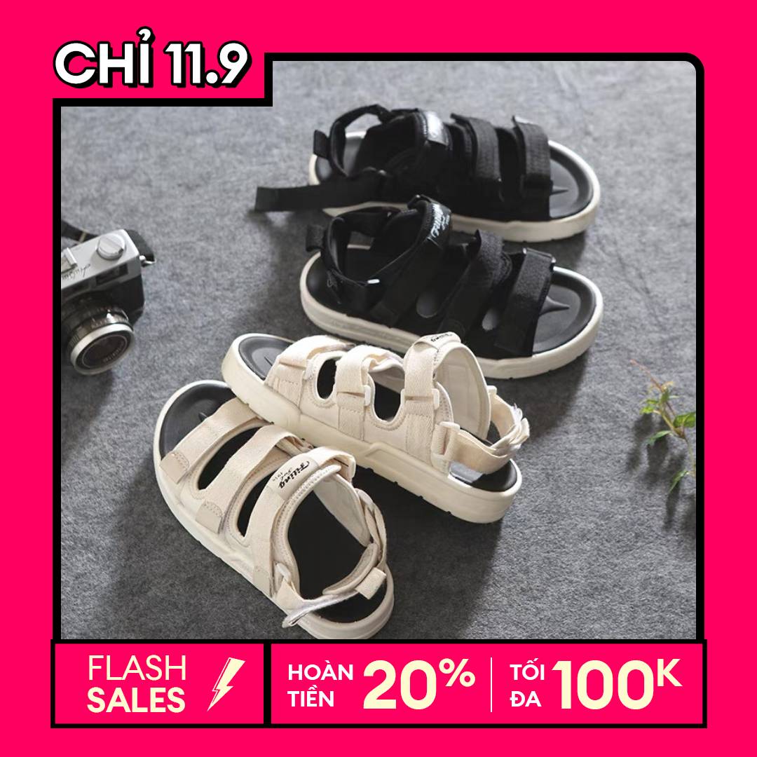 HOÀN TIỀN 15% - Dép quai hậu quai dán 3 quai cực mềm và êm chân sandal học sinh đính hoa cúc cực xinh đế cao su nhẹ mềm và êm chân