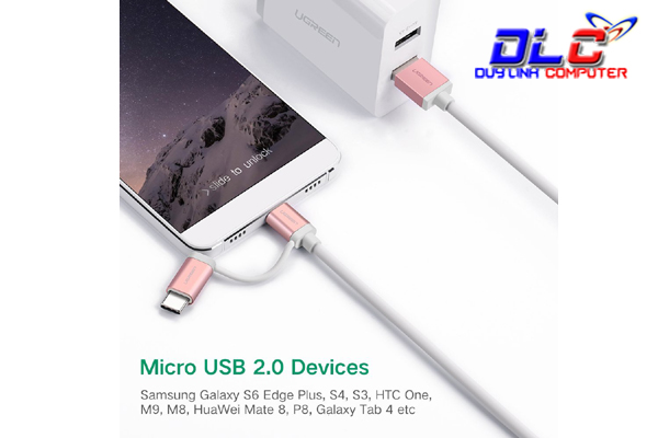 Cáp Sạc Điện Thoại 2 Trong 1 Micro USB và Type C Ugreen 30541