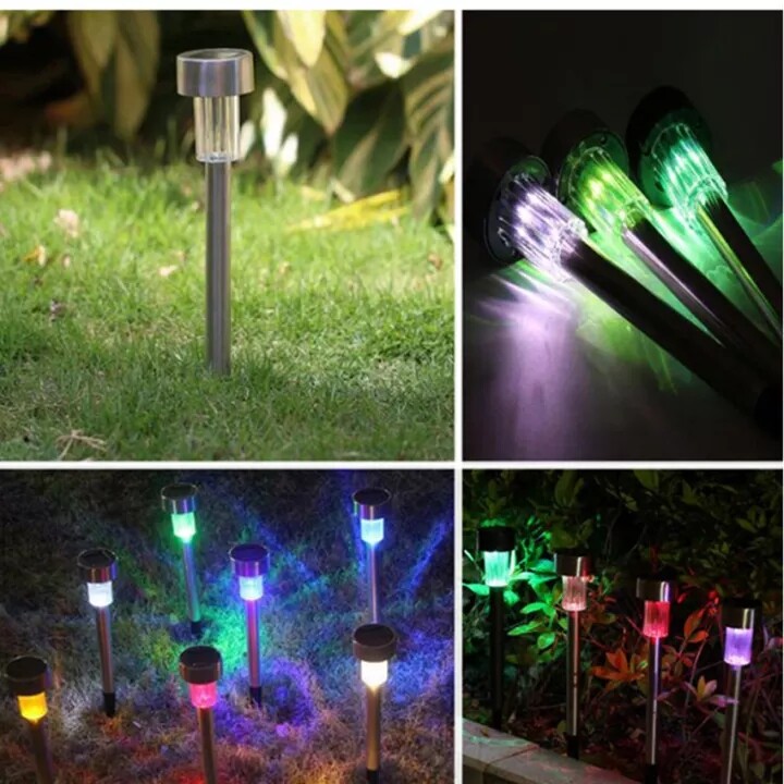 Vimite 6PCS Solar Lawn Light Outdoor Waterproof Automatic Garden Light Landscape Lighting Stainless Steel Pathway Lamp for House Yard Fence