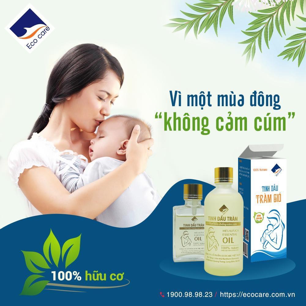 Tinh dầu tràm gió hữu cơ Ecocare chai 30ml-100ml