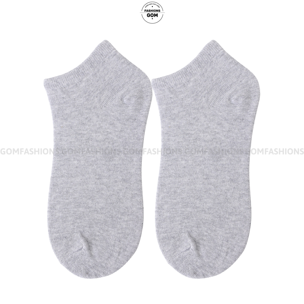 Vớ nam nữ cổ ngắn trơn, chất liệu cotton mềm mịn, êm chân, thoáng mát, khử mùi - GOMSOCKS-NGAN-1DOI