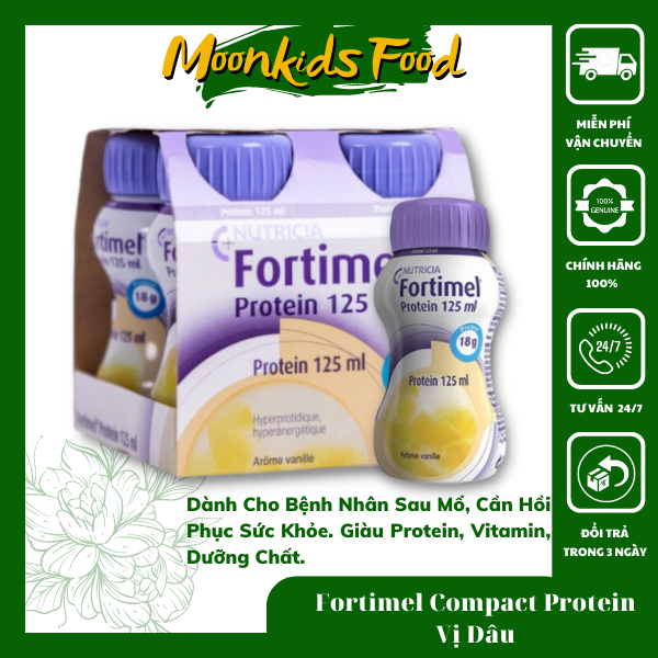 [10/2025]Sữa Fortimel Compact Protein Lốc 4 Chai Vị Vani 125ml