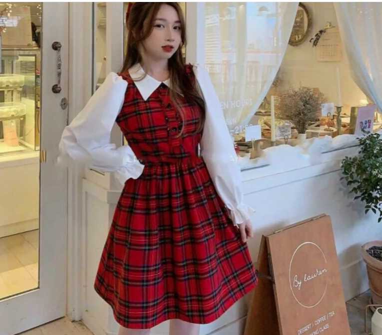 Đầm yếm sơ mi-MTB#damnu