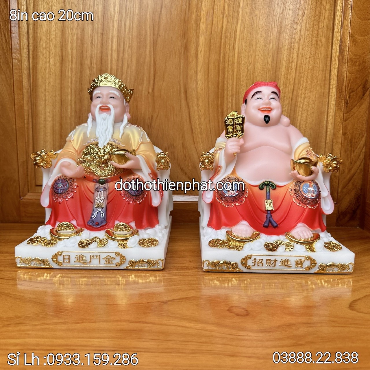 Cặp thần tài ông địa đá 8in hàng cao cấp rất đẹp đá loại 1 lh : 03888.22.838