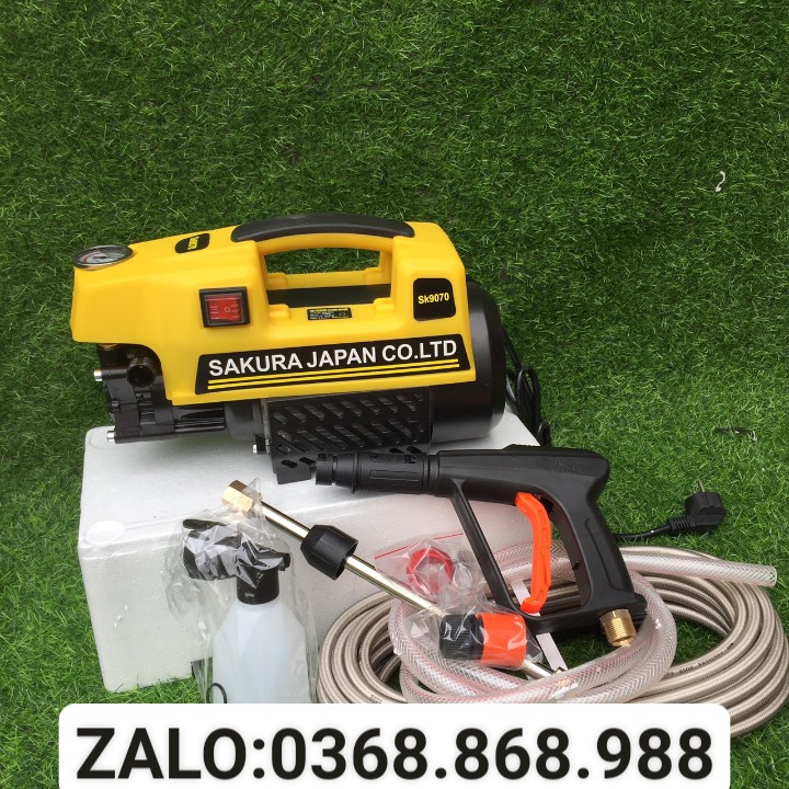 Máy rửa xe sakura-2500W-lõi đồng-tặng bình tạo bọt