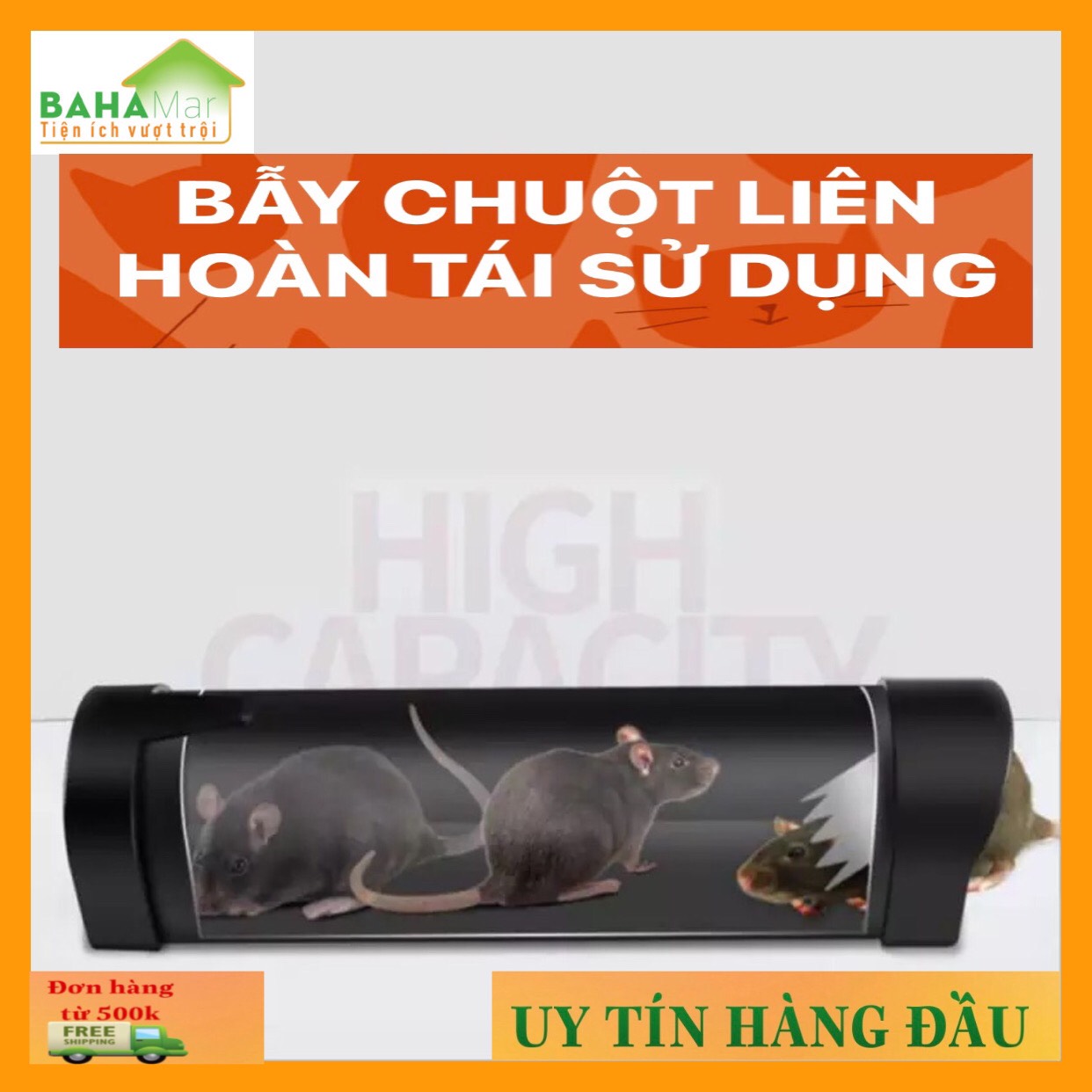 BẪY CHUỘT LIÊN HOÀN TÁI SỬ DỤNG "BAHAMAR" Có thể bắt được nhiều chuột cùng một lúc, an toàn với thú cưng và trẻ em. có thể tái sử dụng nhiều lần