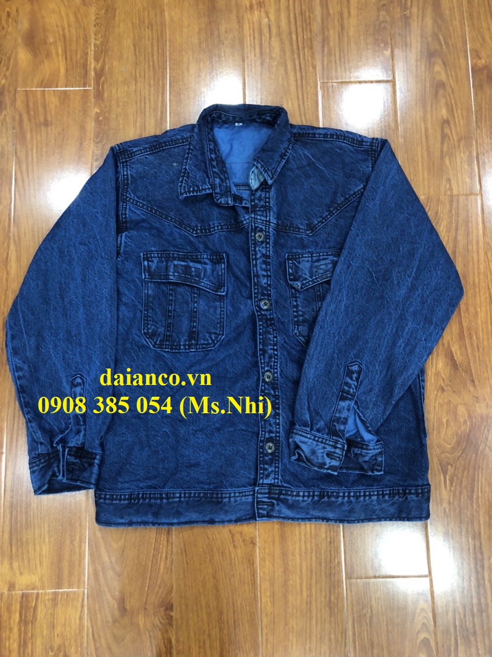 Áo lẻ jeans Điện Lực xanh đen kèm dây phản quang sau lưng - Đủ Size - Vải dày dặn - Hàng sẵn, hình thật