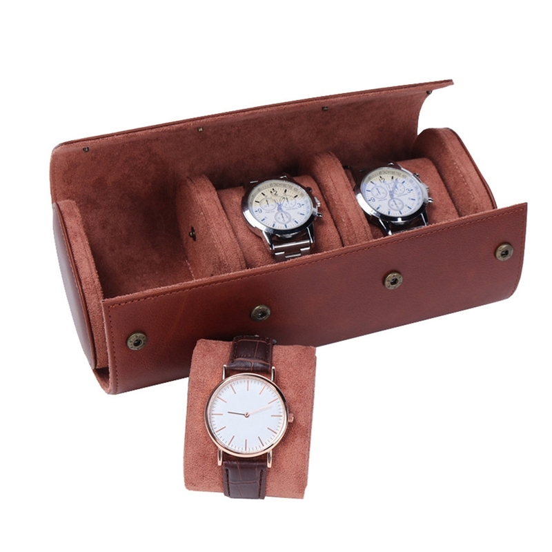 Giá bán Watch Storage Case/3 Slots PU Leather Watch Organizer Box for Travel/Business/Trip