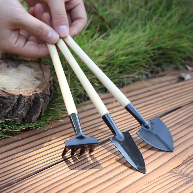 Set gardening tools 3 dish wooden handle txe-3go1, set shovel 3 dish, gardening shovel wooden handle, shovel gardening tools for children