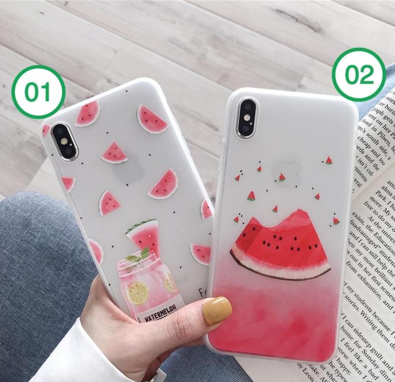 Giá Ốp iPhone DƯA HẤU mát lạnh chất liệu dẻo không độc hại cho iPhone 6 6s 7 8 X XS XR XS MAX - ốp lưng iphone - ốp silicon chống sốc
