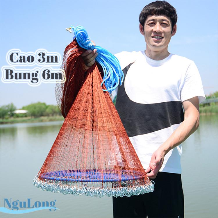 Chài cá dù chân sích cao 3m bung 6m