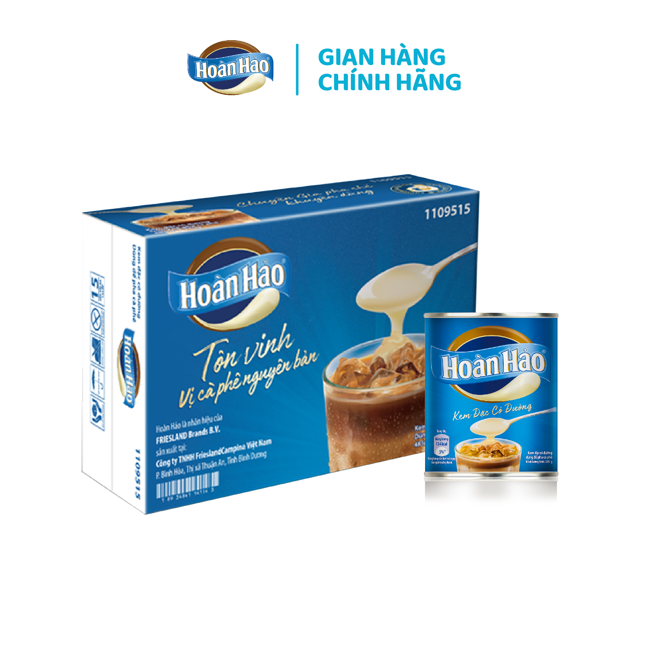 Combo 4 Lon Kem Đặc Có Đường Hoàn Hảo Lon 380g/lon