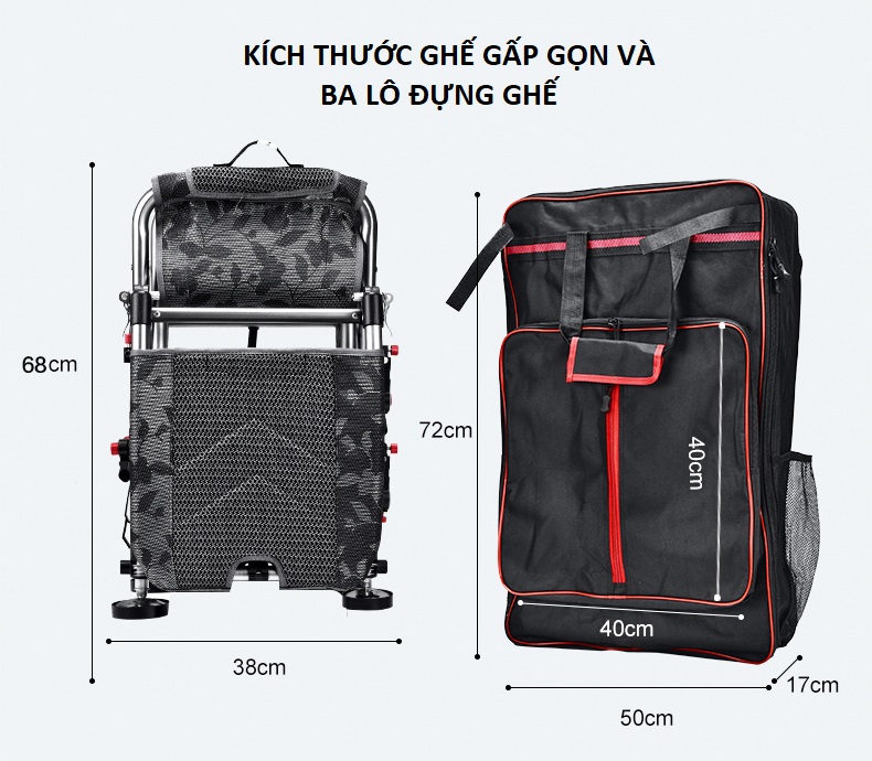 ghế ngồi câu cá địa hình cao cấp 19