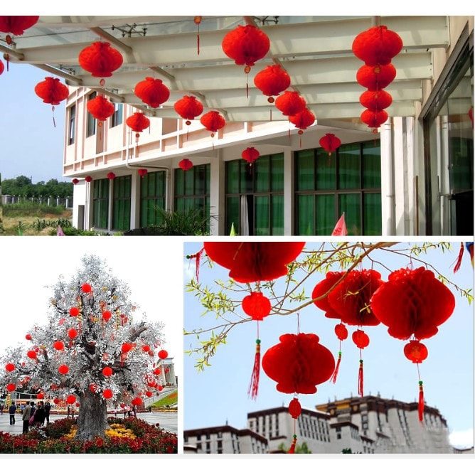 Lồng đèn đỏ trang trí tết xuân