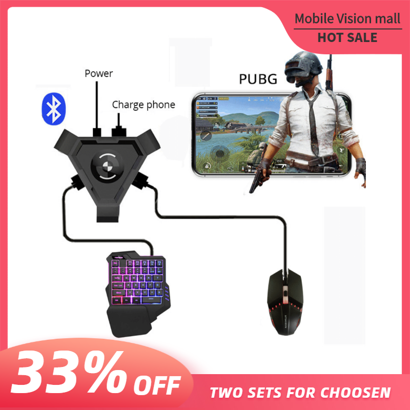 PUBG Mobile Gamepad Controller Gaming Keyboard Mouse Converter for Android Phone to PC Bluetooth Adapter