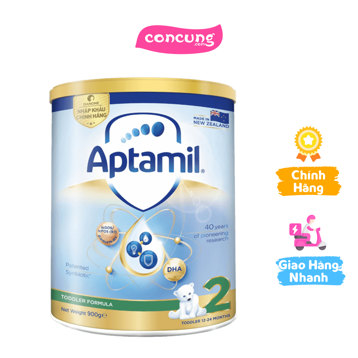 Thực phẩm bổ sung Aptamil 2 Toddler Formula, 12-24 tháng, 900g