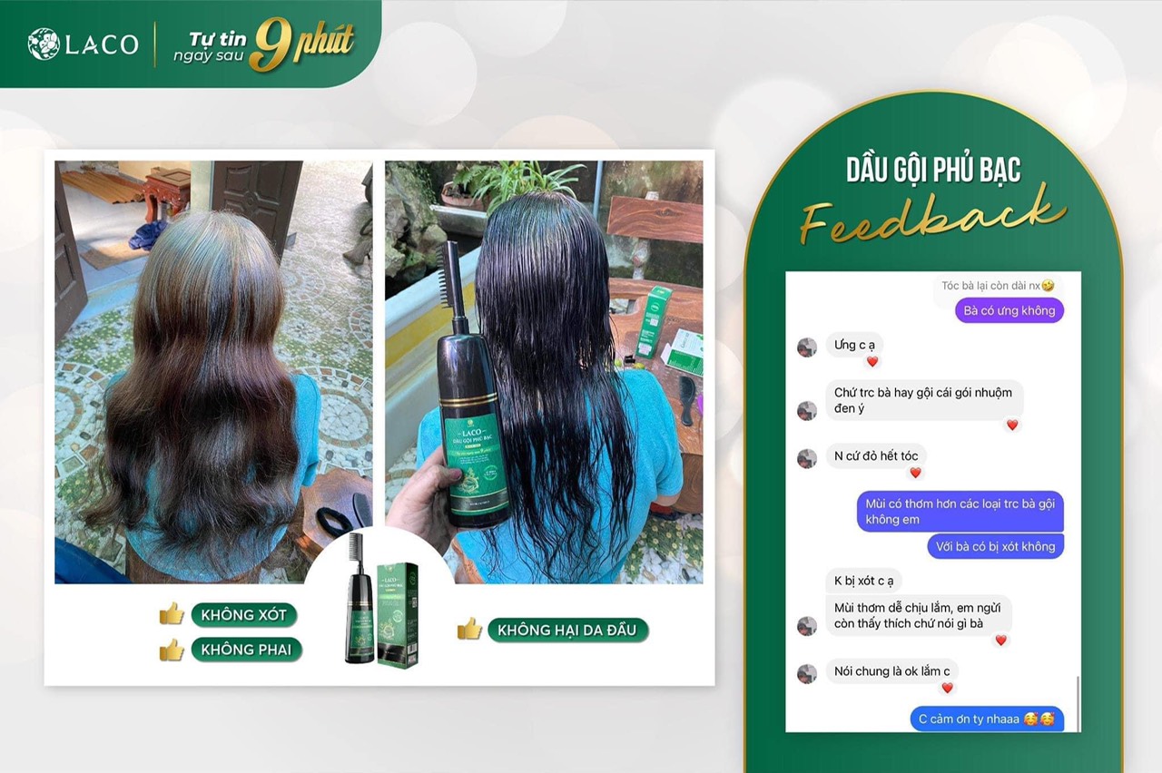 Dầu gội phủ bạc Laco Black Hair
