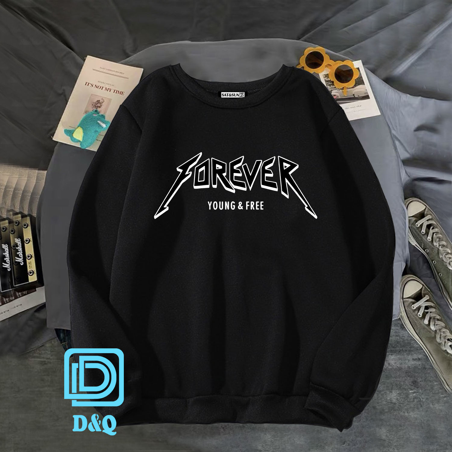 Áo nỉ bông cổ chui - áo sweater unisex nam nữ forever