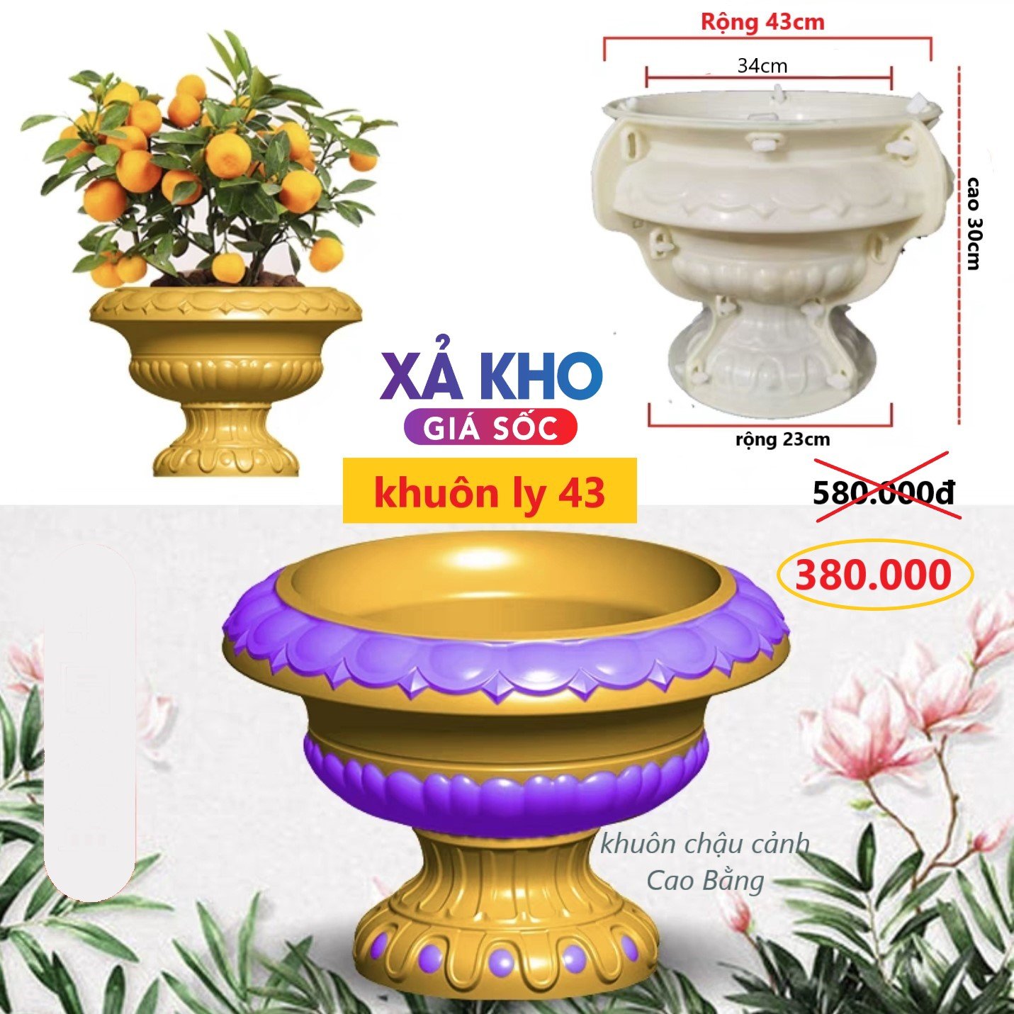 Khuôn đúc chậu ly - khuôn chậu đổ đáy (khuôn chậu ABS siêu bền )
