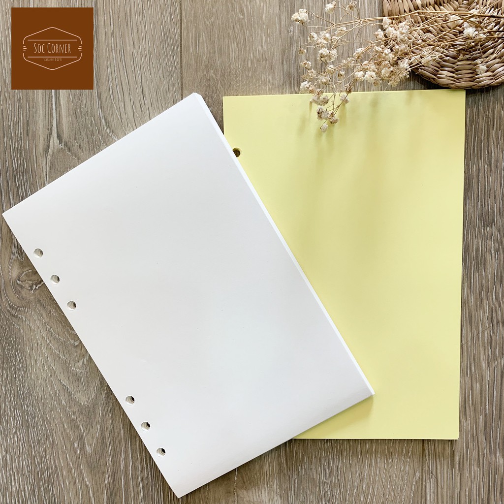 [HCM]Giấy refill màu ruột sổ Planner 6 lỗ A5A6 40 tờ