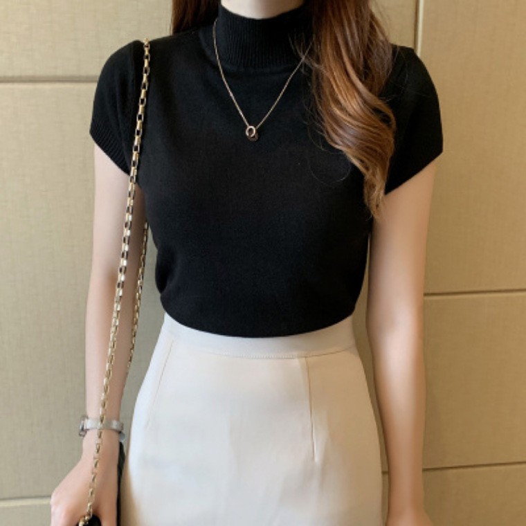 ÁO LEN NỮ CỘC TAY CỔ CAO