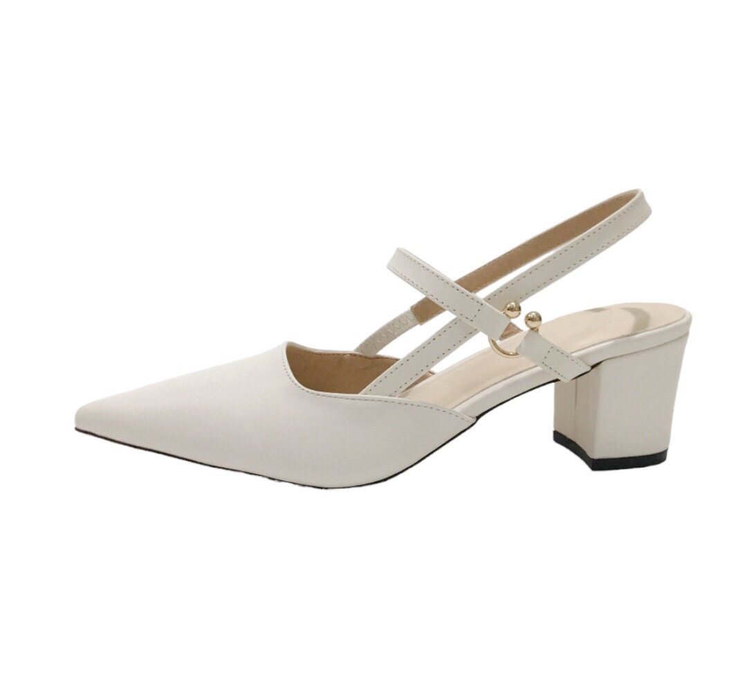 Giày cao gót 5cm bít mũi slingback khóa C