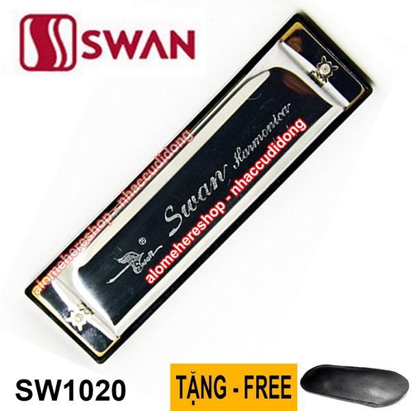 Kèn harmonica Swan BluesPower SW1020H Key C (Bạc)(Đen)